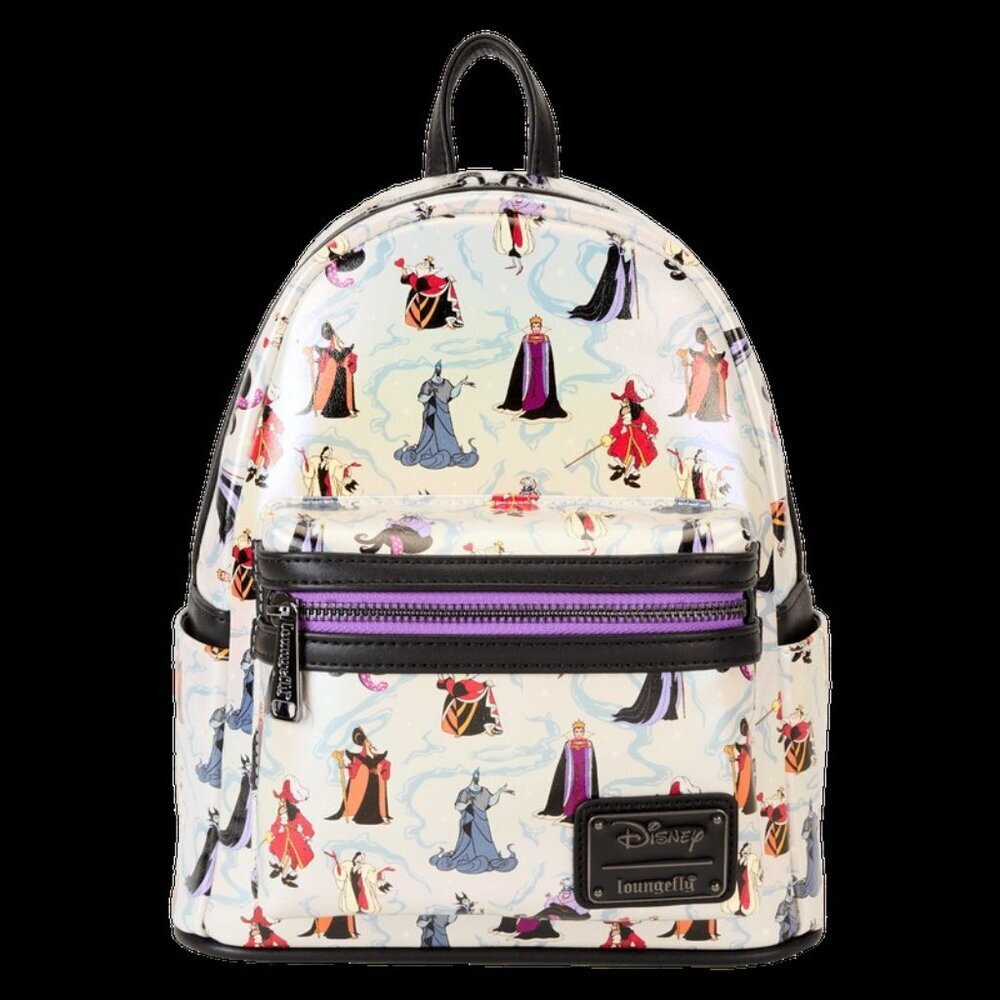 Disney Villains Iridescent All-Over Print Mini Backpack NWT​​